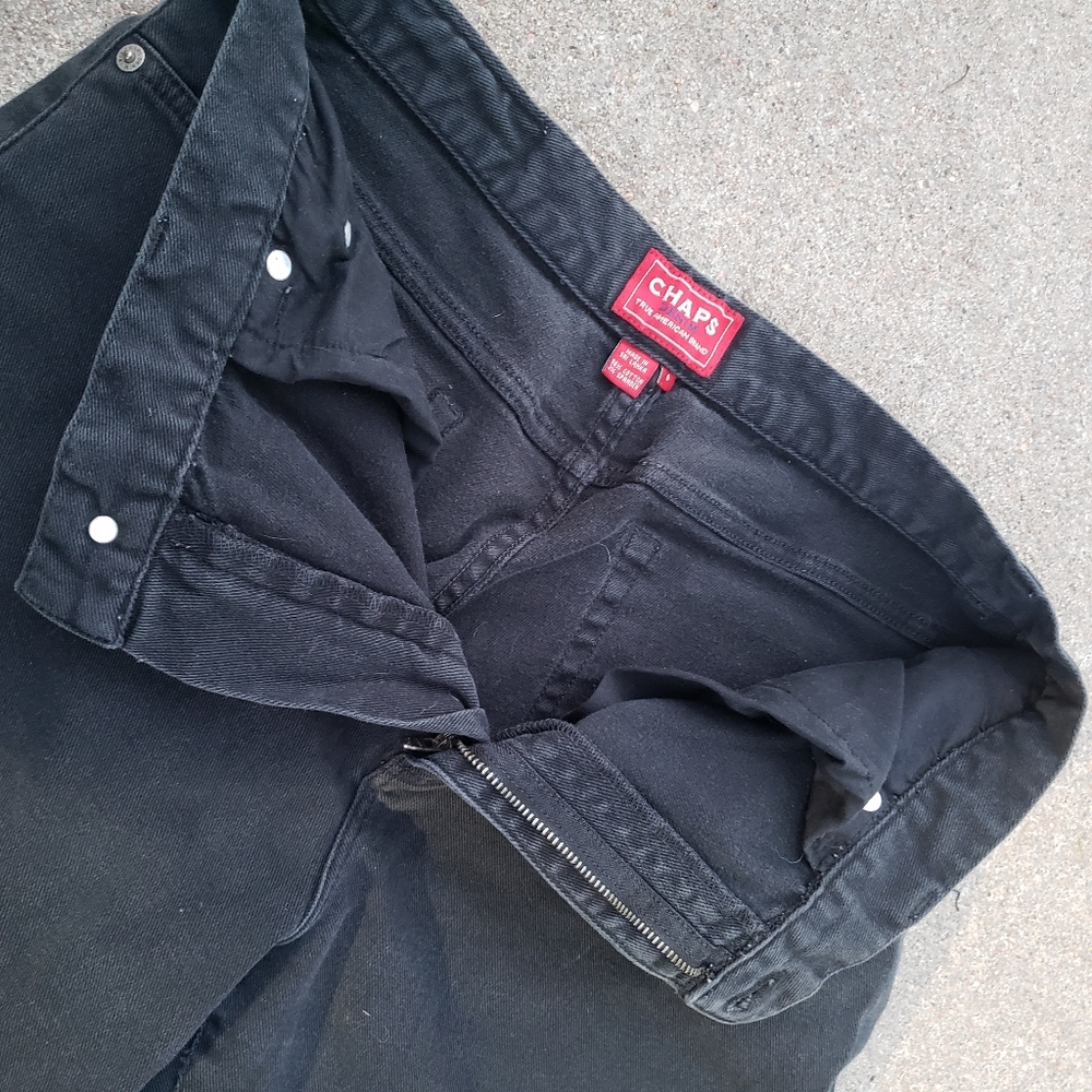Vtg Chaps black denim jeans sz 8 - Picture 4 of 8